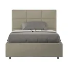 140x200 cm Bed with Rectangle Headboard in Faux Leather Made in Italy - Brina Viadurini