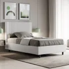 140x200 cm bed with headboard decorated with vertical lines, Made in Italy - Pattini Viadurini