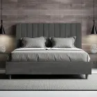 140x200 cm Microfiber Bed with Symmetrical Vertical Lines Made in Italy - Glove Viadurini