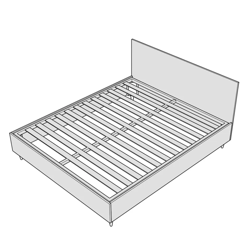 140x200 cm Microfiber Bed with Symmetrical Vertical Lines Made in Italy - Glove Viadurini