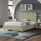 140x200 cm Microfiber Bed with Symmetrical Vertical Lines Made in Italy - Glove Viadurini