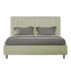 160x200 cm Microfiber Bed with Symmetrical Vertical Lines Made in Italy - Glove Viadurini