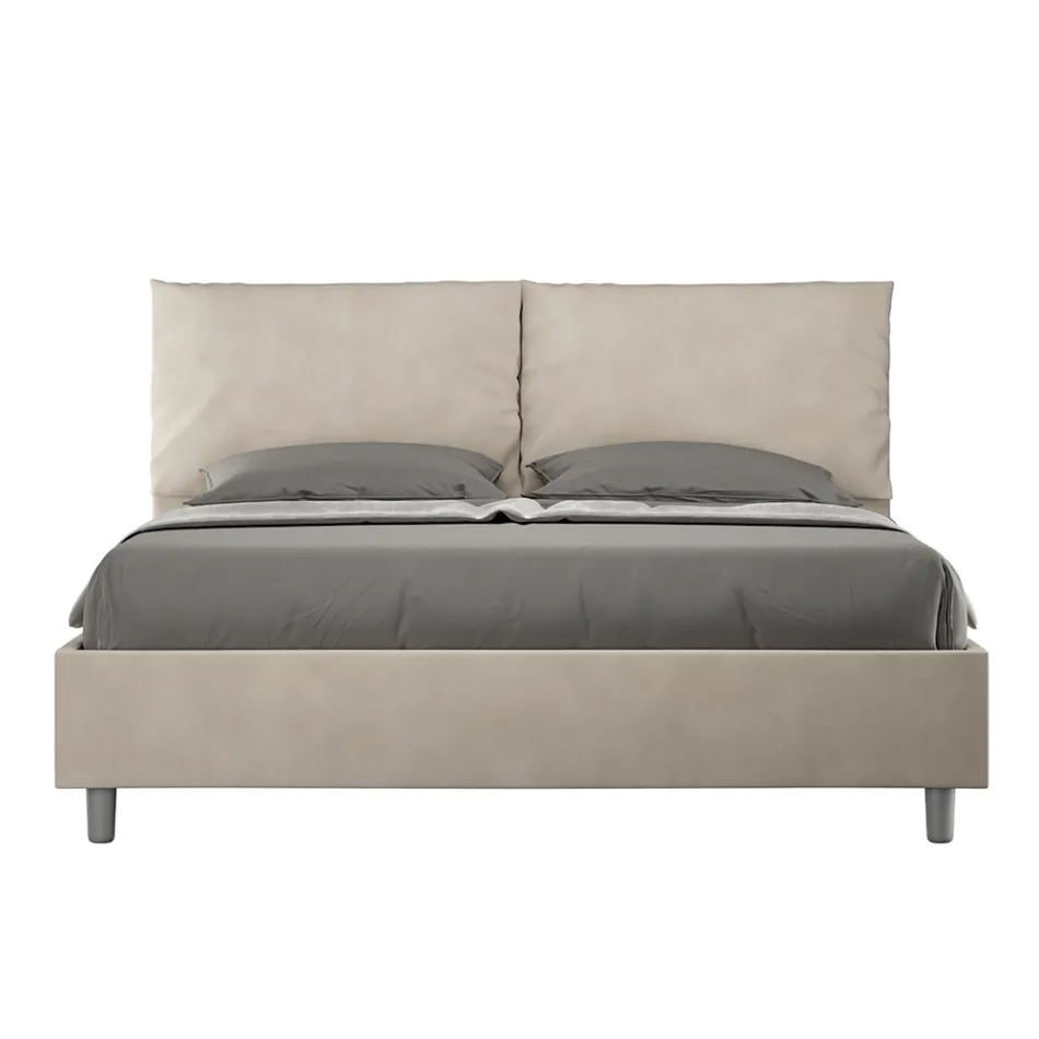 160x200 cm Bed Headboard with Microfiber Cushions Made in Italy - Olympics Viadurini