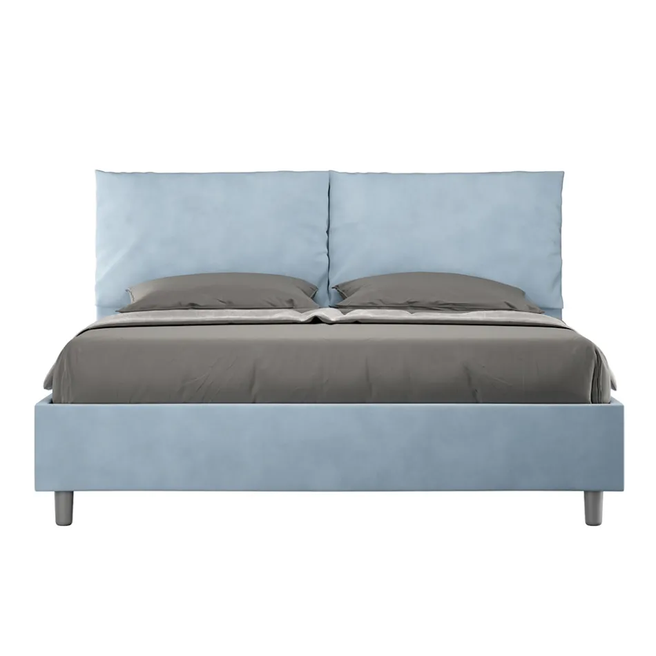 160x200 cm Bed Headboard with Microfiber Cushions Made in Italy - Olympics Viadurini