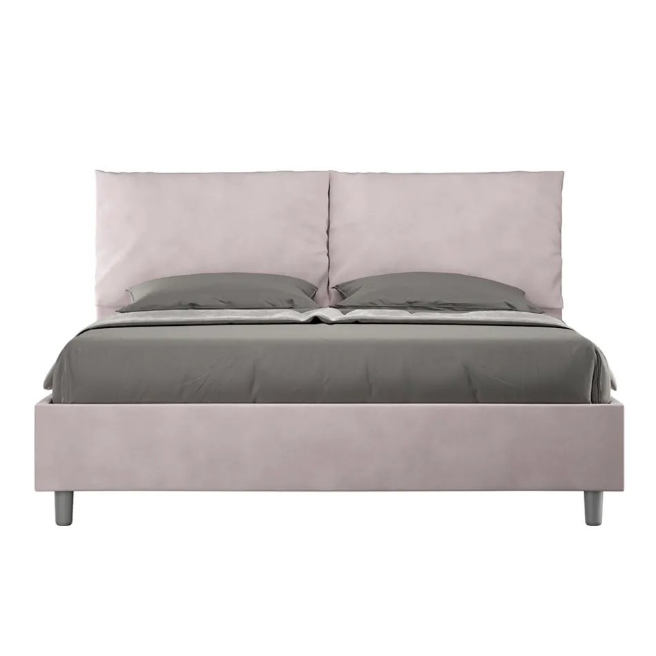 160x200 cm Bed Headboard with Microfiber Cushions Made in Italy - Olympics Viadurini