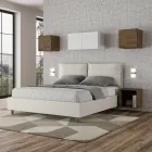 160x200 cm Bed with Headboard and Faux Leather Cushions Made in Italy - Olympics Viadurini