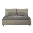 160x200 cm Bed with Headboard and Faux Leather Cushions Made in Italy - Olympics Viadurini