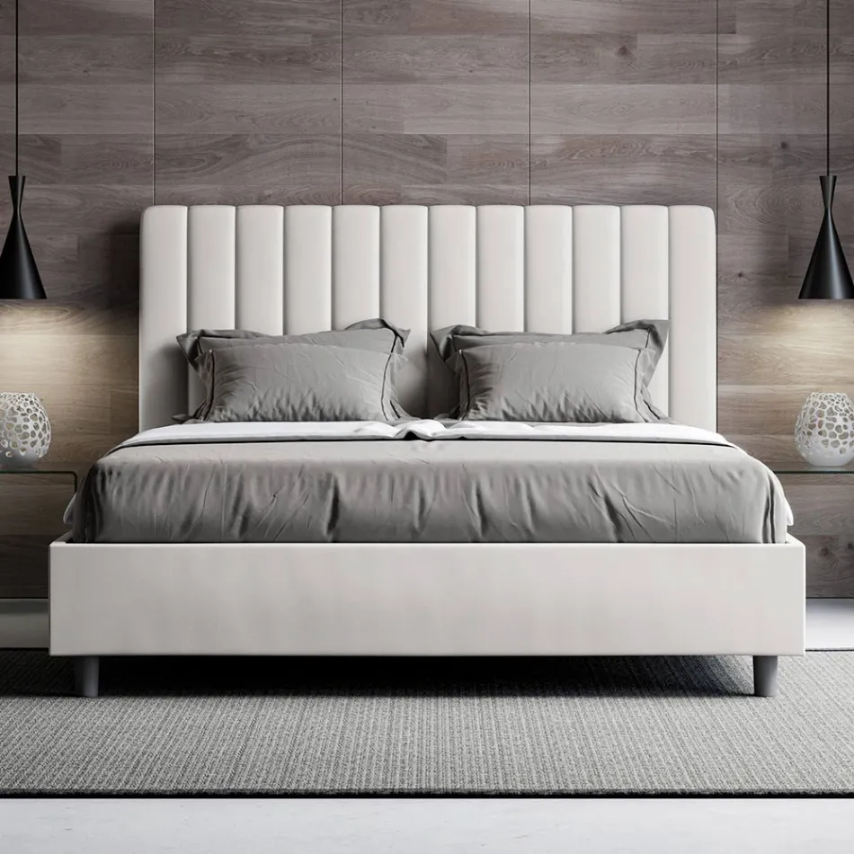 160x200 cm Bed Headboard with Symmetrical Vertical Lines Made in Italy - Guanto Viadurini