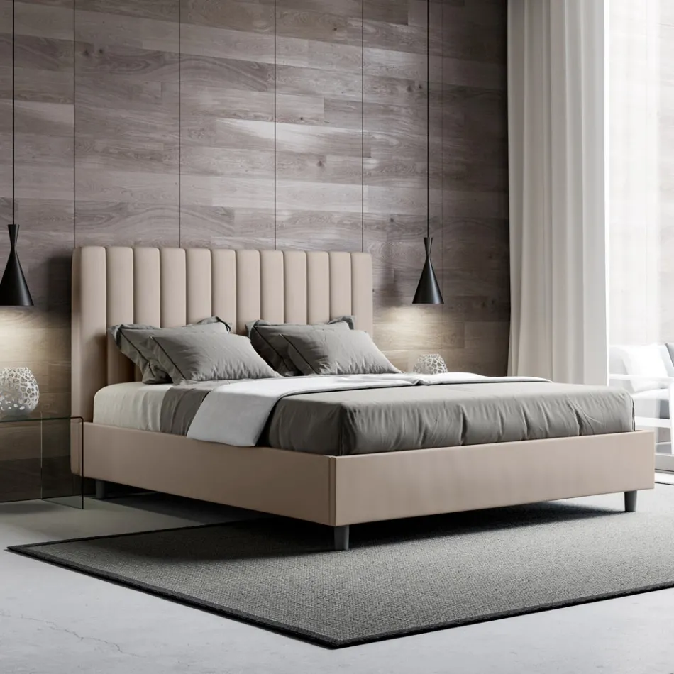 160x200 cm Bed Headboard with Symmetrical Vertical Lines Made in Italy - Guanto Viadurini