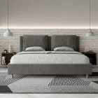 190x200 cm Bed Headboard with Microfiber Cushions Made in Italy - Olympics Viadurini