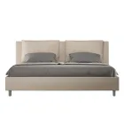 200x200 cm Bed with Headboard and Faux Leather Cushions Made in Italy - Olimpiadi Viadurini