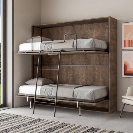 Horizontal Folding Bunk Bed Made in Italy - Collaborative Viadurini