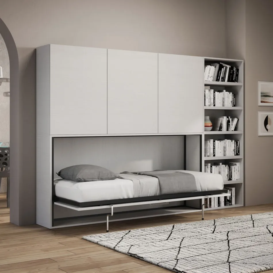 Single Murphy Bed in Different Compositions - Collaborative Viadurini