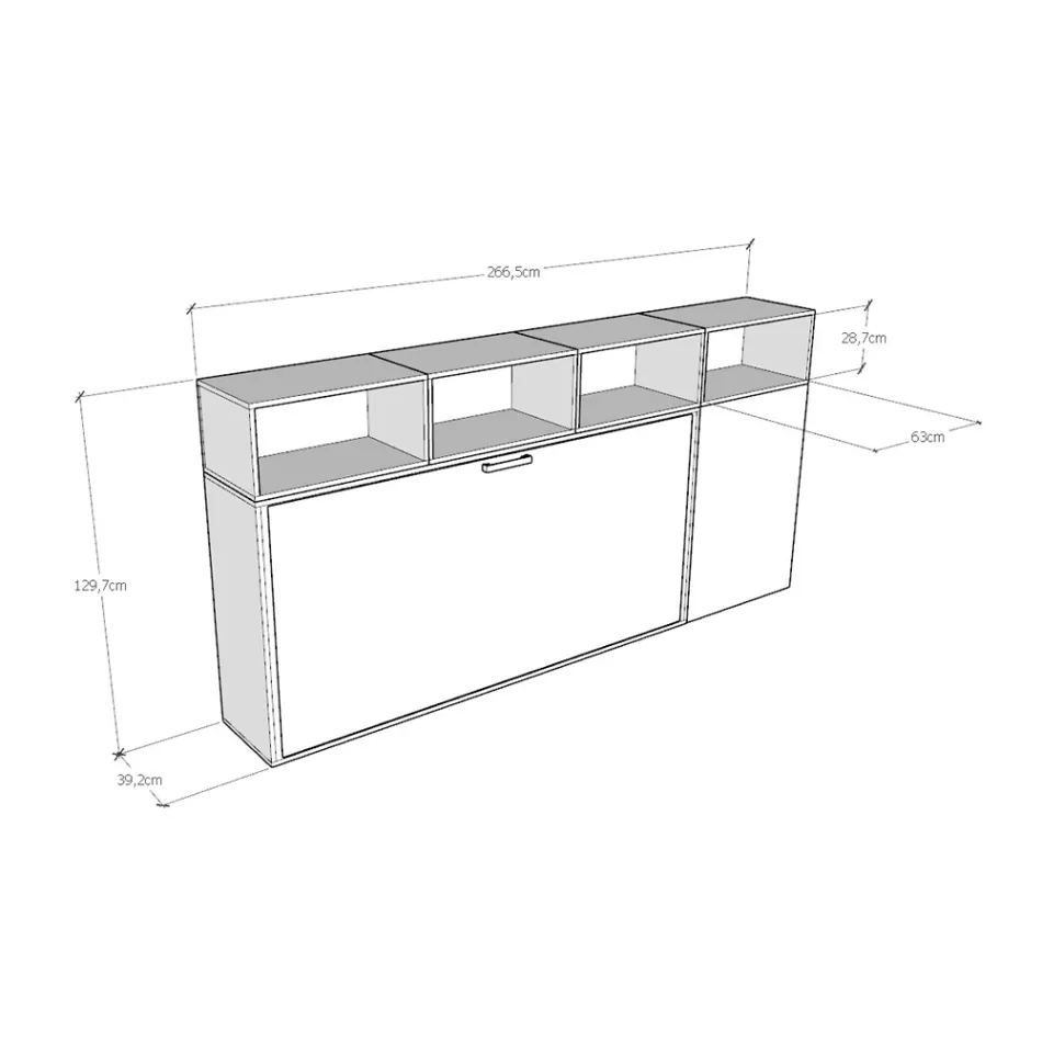 Single Murphy Bed in Different Compositions - Collaborative Viadurini