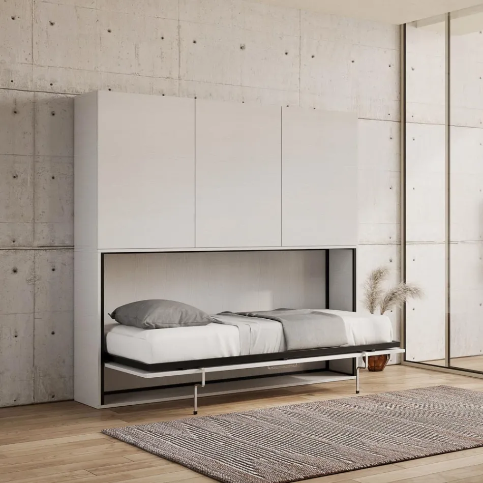 Single Murphy Bed in Different Compositions - Collaborative Viadurini