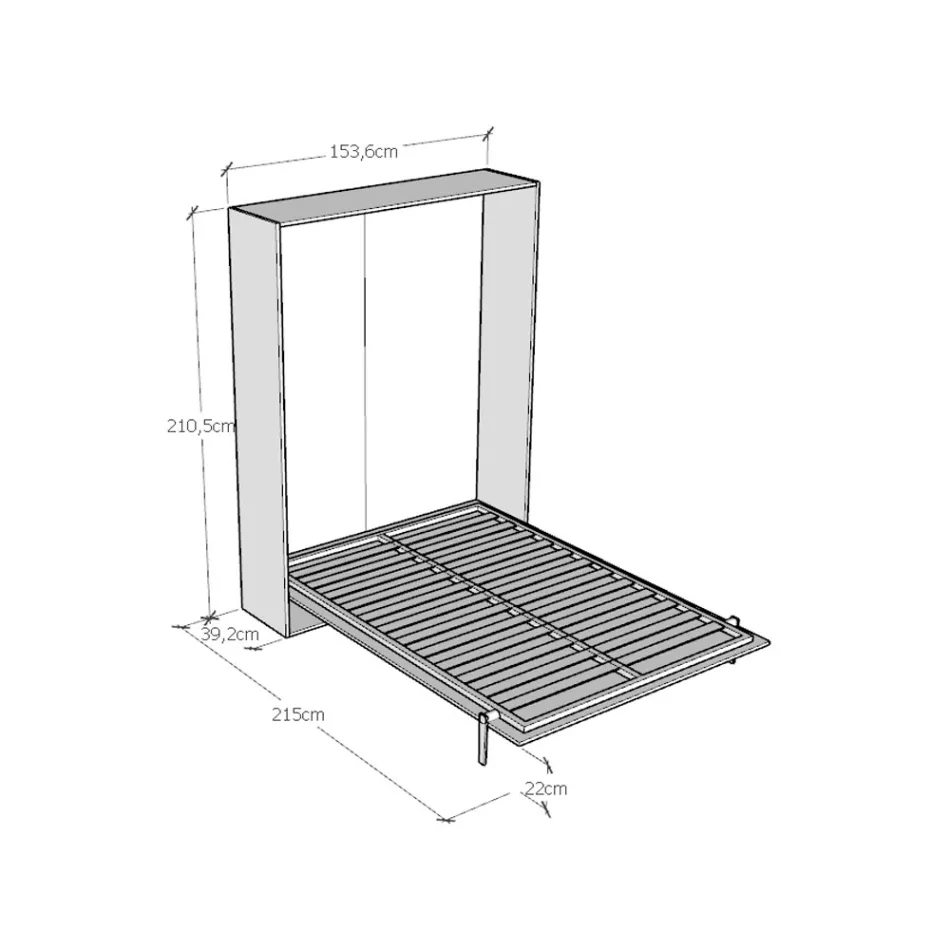 Vertical Foldaway French Bed in Different Finishes - Magicompare Viadurini