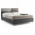 Bed Double with Container Upholstered in Faux Leather Made in Italy - Raggino