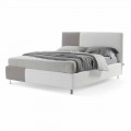 Double Bed with Container in Bicolor Ecoleather Made in Italy - Jasmine