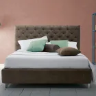 Upholstered Double Storage Bed in Fabric or Eco-Leather Made in Italy – Euro Viadurini