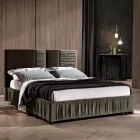 Modern Upholstered Double Bed with Folds or Quilted Design - Thomas Viadurini