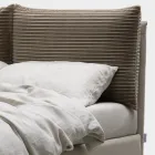 Double Bed 160x190 with 2 Soft Pillows in the Headboard - Tramonti Viadurini