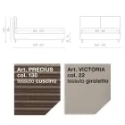 Double Bed 160x190 with 2 Soft Pillows in the Headboard - Tramonti Viadurini