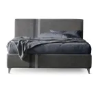 Double Bed 160x190 with 2 Two-Tone Vertical and Parallel Stripes - Paolo Viadurini