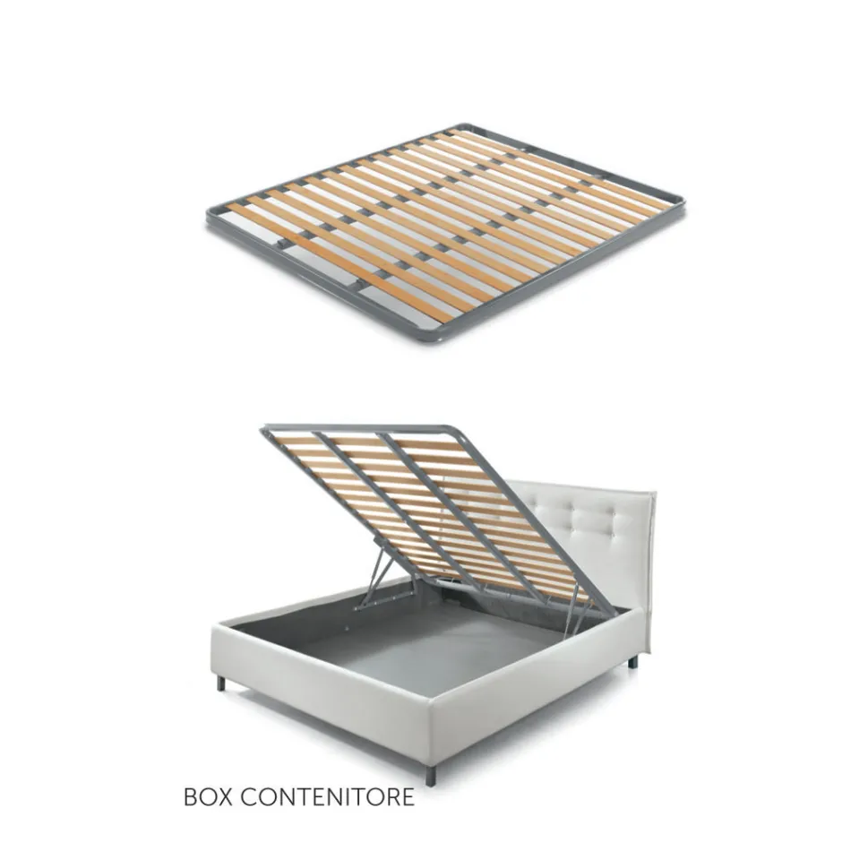 Double Bed 160x190 with 2 Two-Tone Vertical and Parallel Stripes - Paolo Viadurini