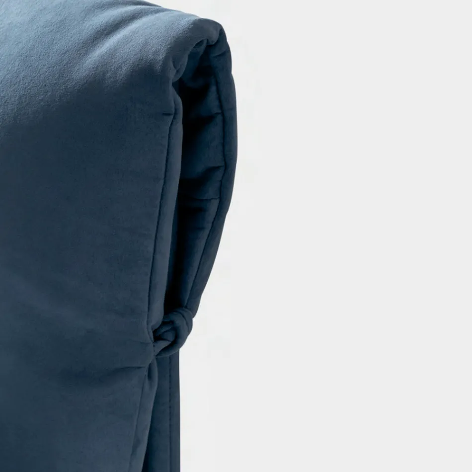 Double Bed 160x190 with Cushions that Wrap the Entire Headboard - Charme Viadurini