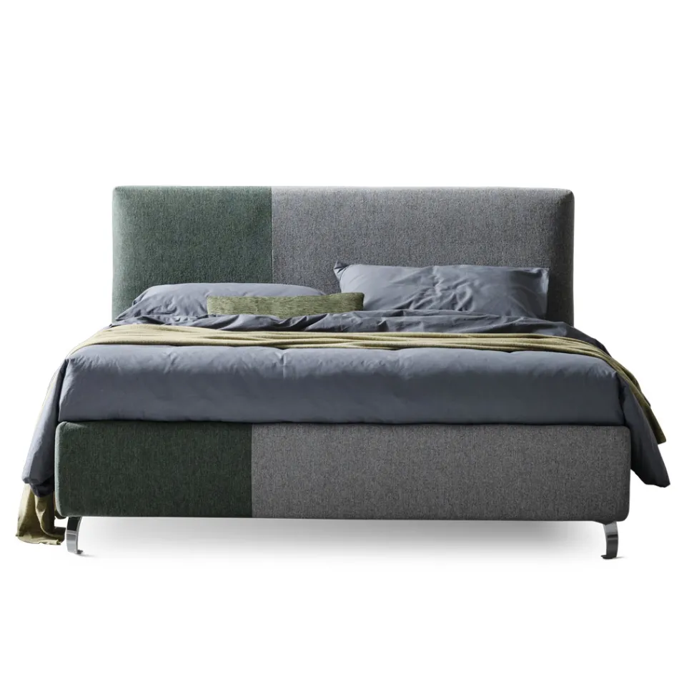 Double Bed 160x190 with Asymmetric Two-Tone Finish - Jasmine Viadurini