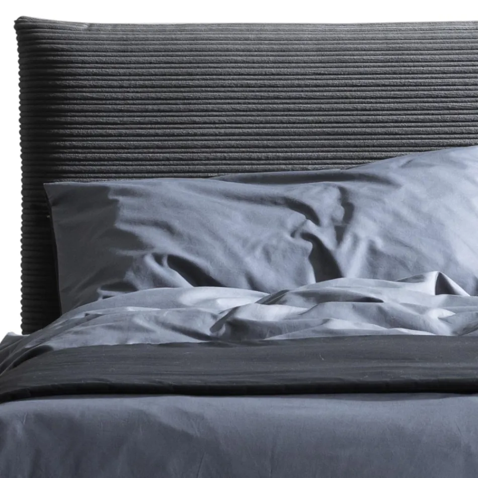 Double Bed 160x190 with Cushion-Shaped Padding - Brezze Viadurini