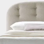 Double Bed 160x190 with Curved Lines and Buttons Made in Italy - Oriente Viadurini