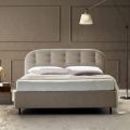 Double Bed 160x190 with Curved Lines and Buttons Made in Italy - Oriente