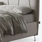 Double Bed 160x190 with Oblique Corded Profiles in the Headboard - Euforie Viadurini