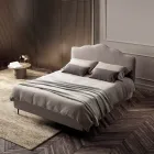 Double Bed 160x190 with Perimeter Ruffle Headboard Made in Italy - Rest Viadurini