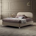 Double Bed 160x190 with Curved Line Headboard Made in Italy - Oriente