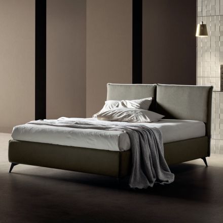 Double Bed 160x190 with Centrally Divided Headboard Made in Italy - Celesti Viadurini