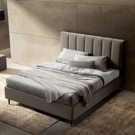 Double Bed 160x190 with Quilting with Wide Vertical Bands - Magan Viadurini