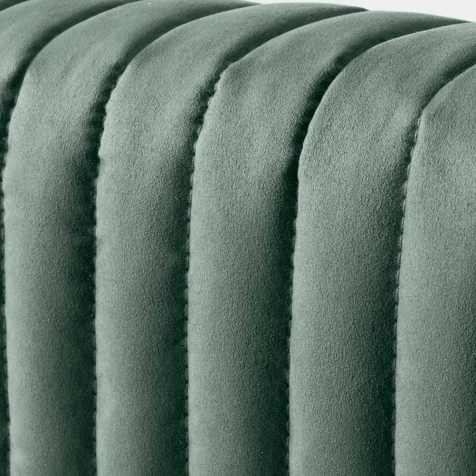 Double Bed 160x190 with Multi-Stripe Narrow Band Quilting - Meduse Viadurini