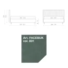 Double Bed 160x190 with Multi-Stripe Narrow Band Quilting - Meduse Viadurini