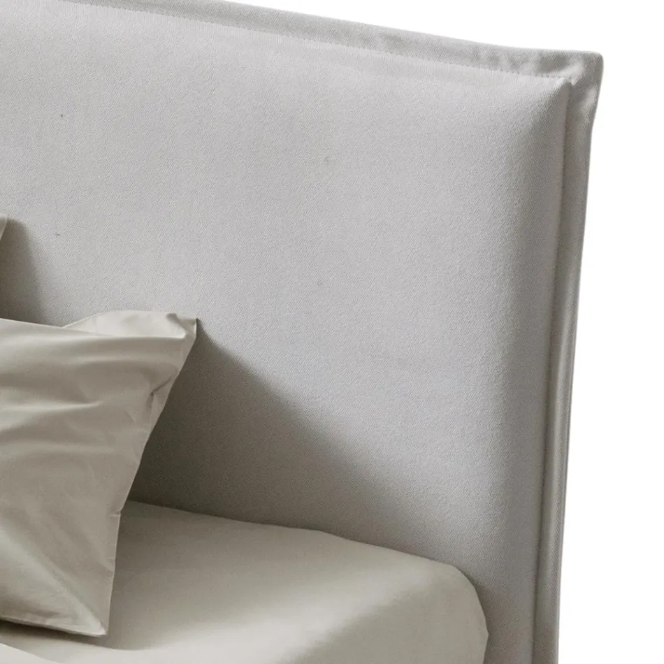 Double Bed 160x190 in Fabric with Metal Feet Made in Italy - Dreams Viadurini