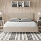 Double Bed 160x200 cm with Microfiber Headboard Made in Italy - Pallone Viadurini