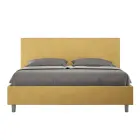 Double Bed 160x200 cm with Microfiber Headboard Made in Italy - Pallone Viadurini
