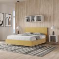 Double Bed 160x200 cm with Microfiber Headboard Made in Italy - Pallone