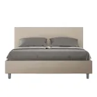 Double Bed 160x200 cm with Faux Leather Headboard Made in Italy - Pallone Viadurini