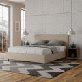 Double Bed 160x200 cm with Faux Leather Headboard Made in Italy - Pallone
