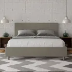 Double Bed 160x200 cm with Faux Leather Headboard Made in Italy - Pallone Viadurini