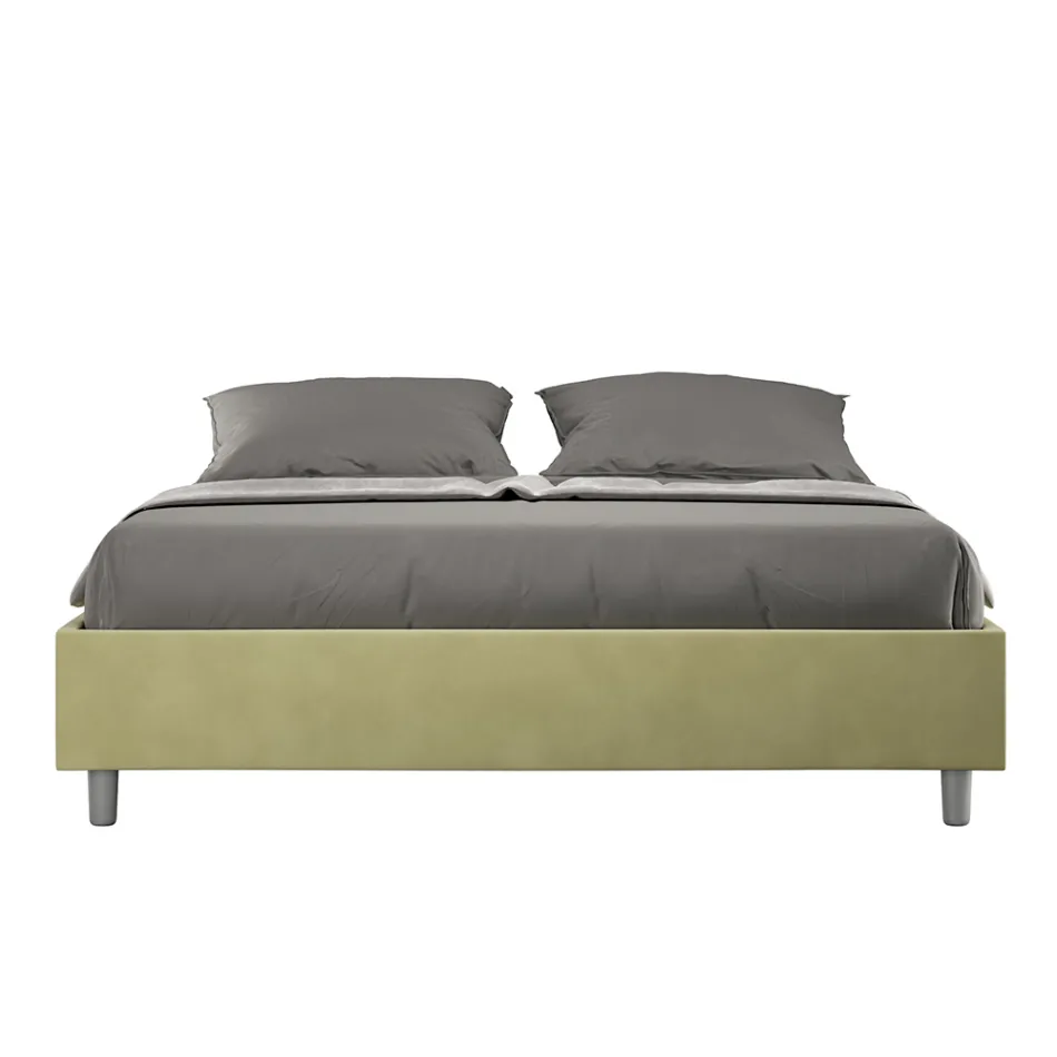 Double Bed 160x200 cm Covered in Microfiber Made in Italy - Athlete Viadurini