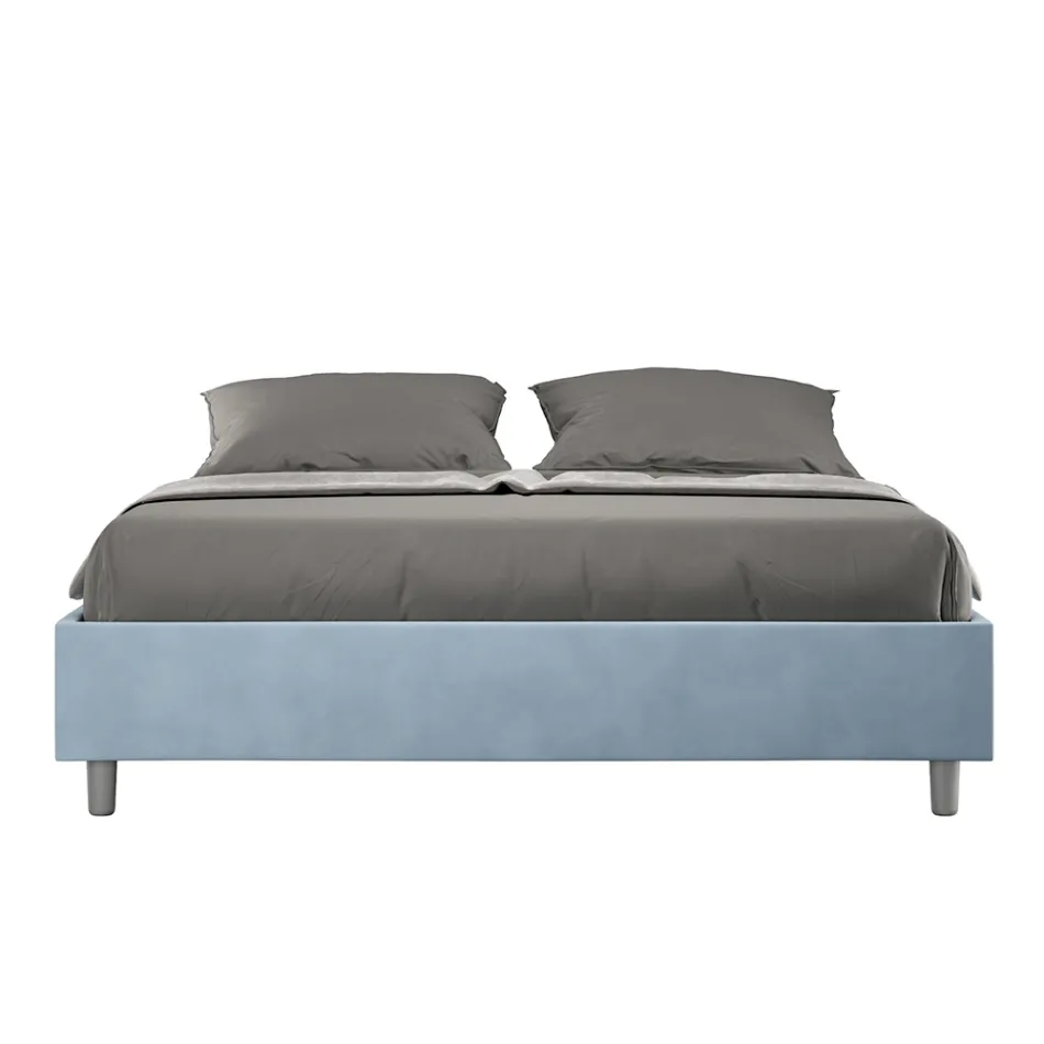 Double Bed 160x200 cm Covered in Microfiber Made in Italy - Athlete Viadurini