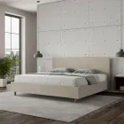 Double Bed 180x200 cm with Microfiber Headboard Made in Italy - Pallone Viadurini